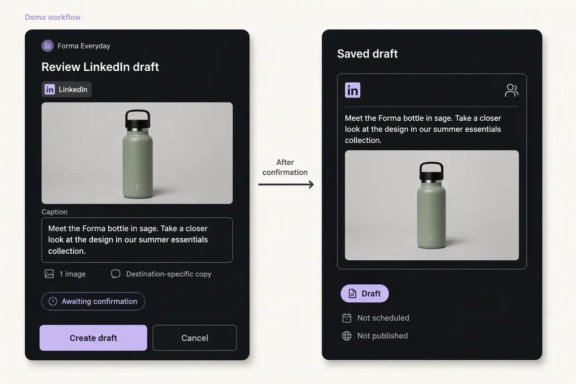 Oolook LinkedIn draft using a reused brand asset