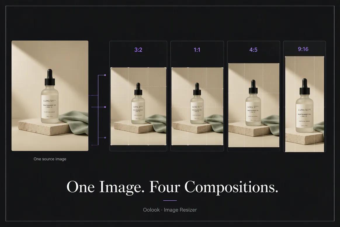 Marketing image resized and reframed inside Oolook