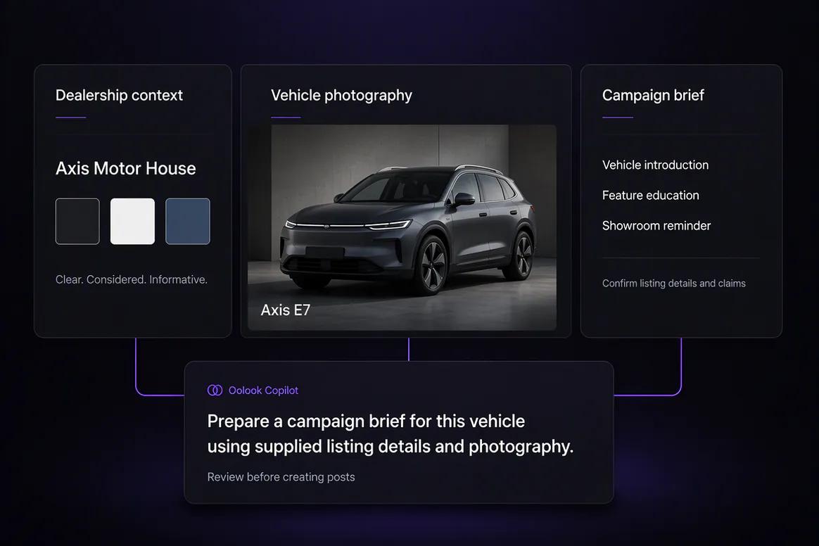 Vehicle marketing campaign prepared from approved information