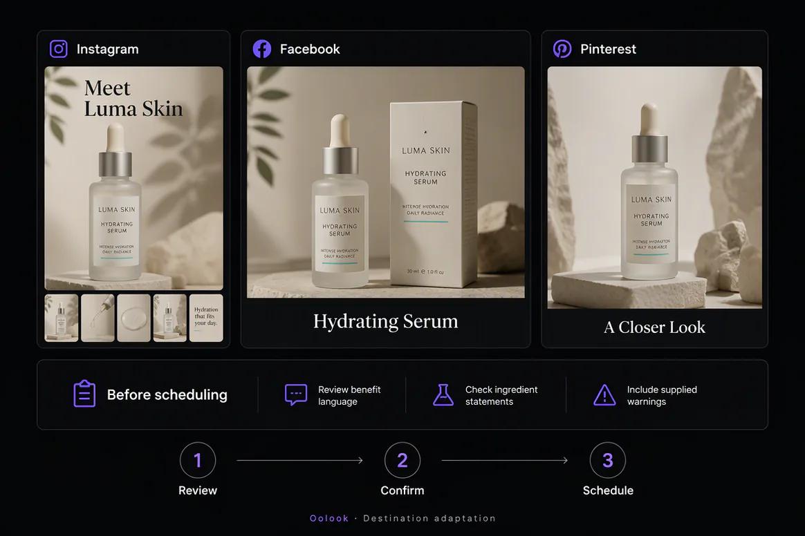 Beauty campaign adapted for social publishing and SEO content