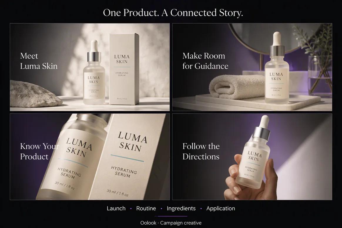 Oolook displaying a connected beauty marketing campaign