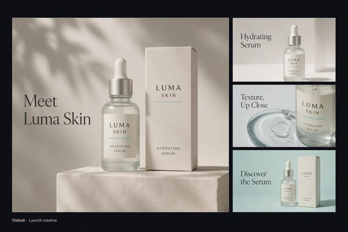 Oolook displaying a coordinated beauty product launch