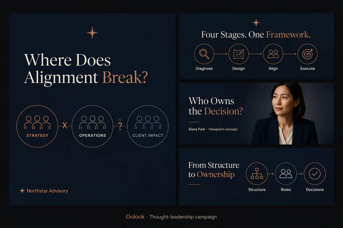 Oolook displaying a consulting thought leadership campaign