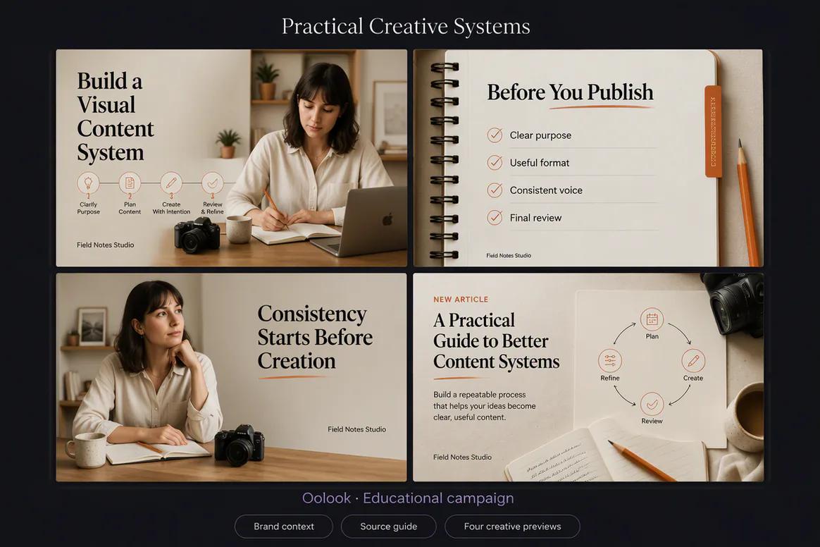 Oolook displaying an educational creator campaign