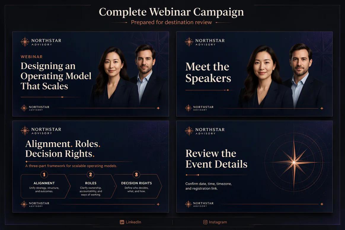 Oolook displaying a complete event promotion campaign