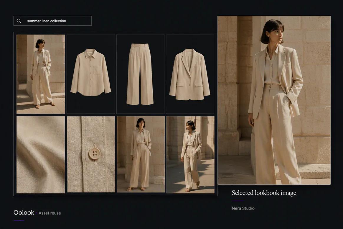 Fashion lookbook assets reused for social marketing
