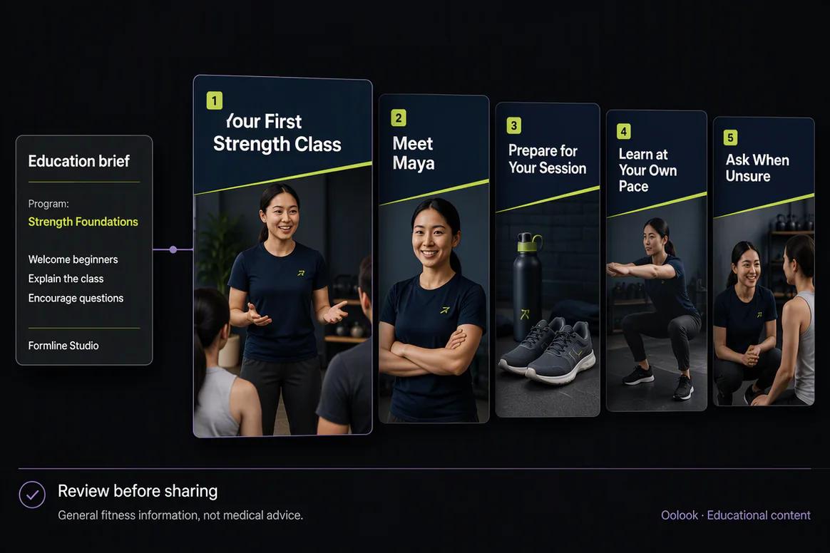 Fitness educational content prepared for responsible review