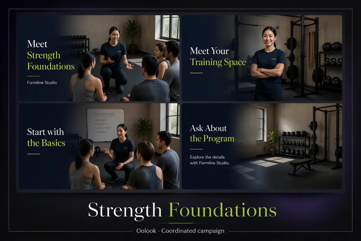 Oolook displaying a coordinated fitness enrollment campaign