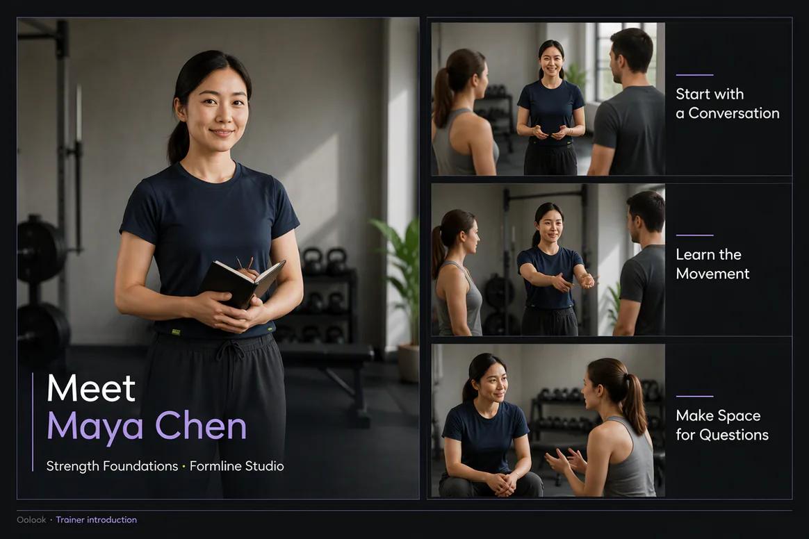 Oolook displaying an approved fitness trainer campaign