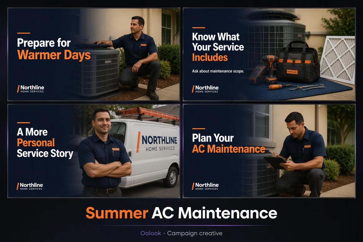 Oolook displaying a reviewed seasonal home maintenance carousel
