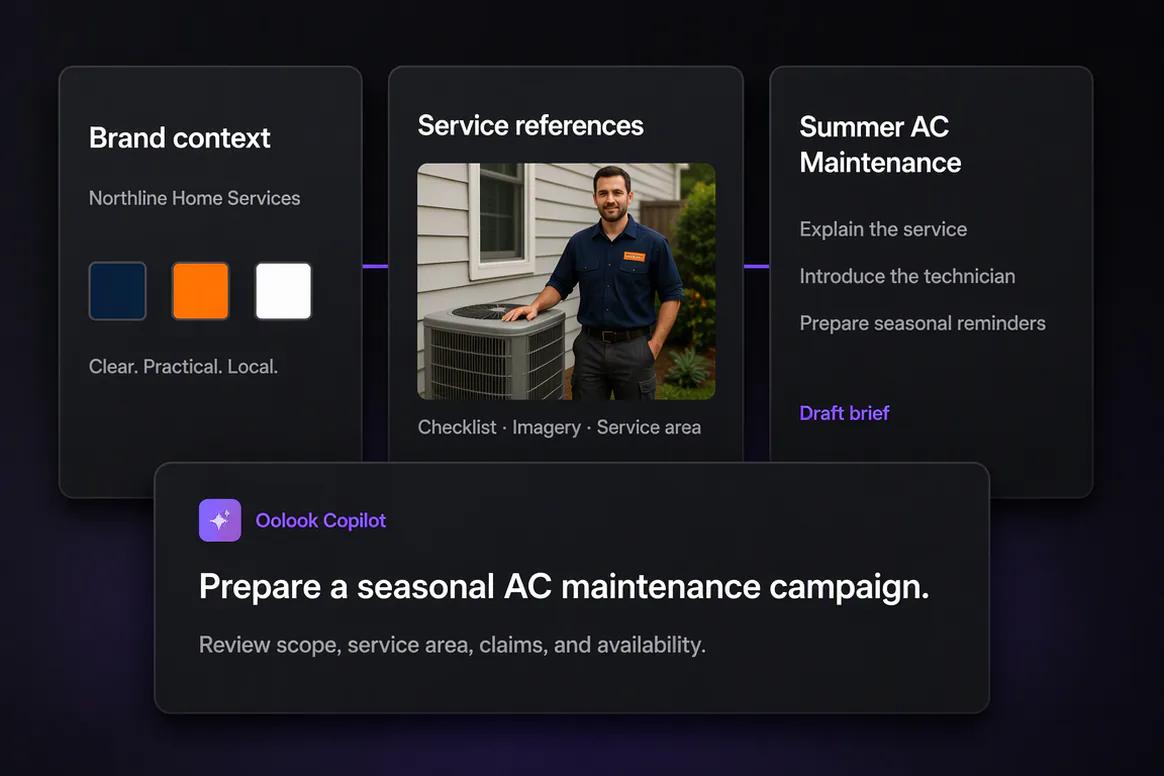 Home service campaign prepared with approved service details