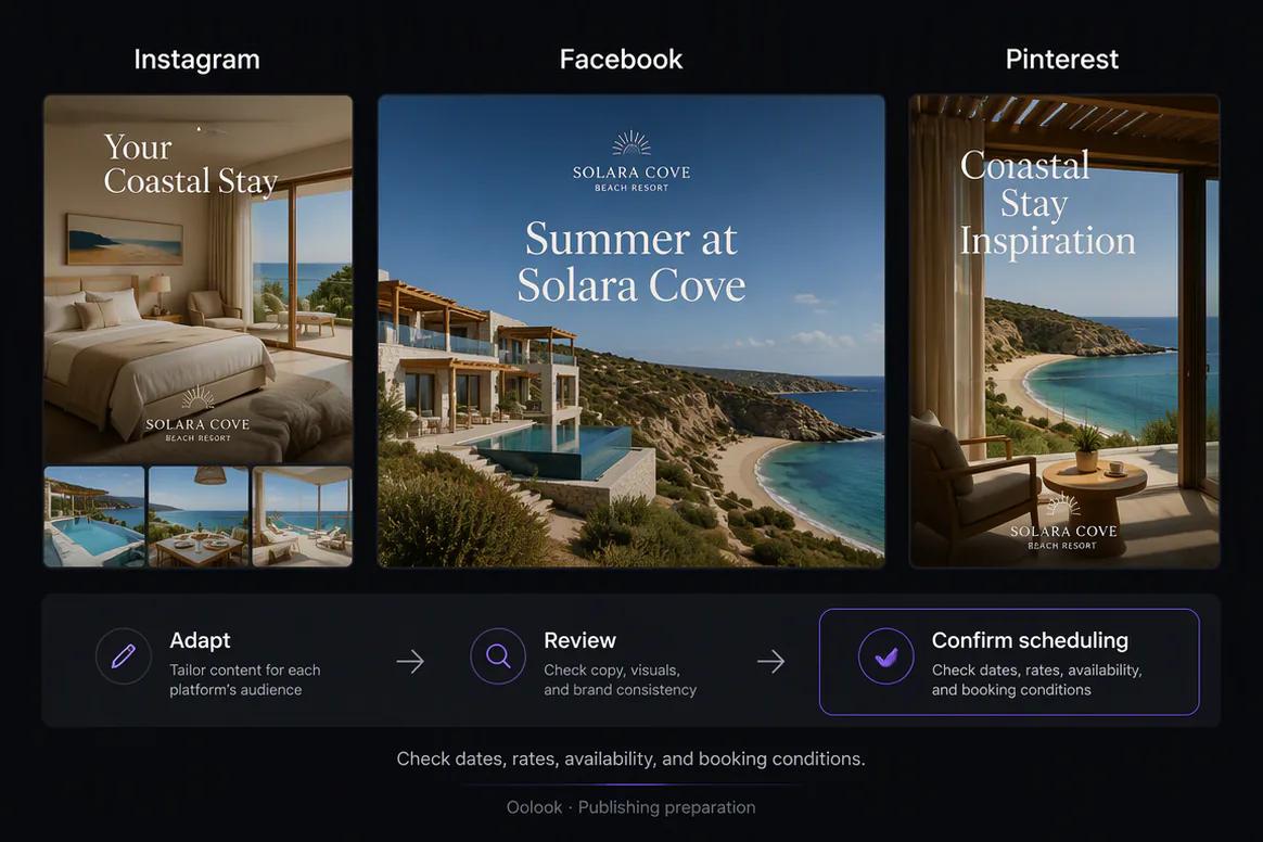 Hotel campaign adapted for social publishing and search content