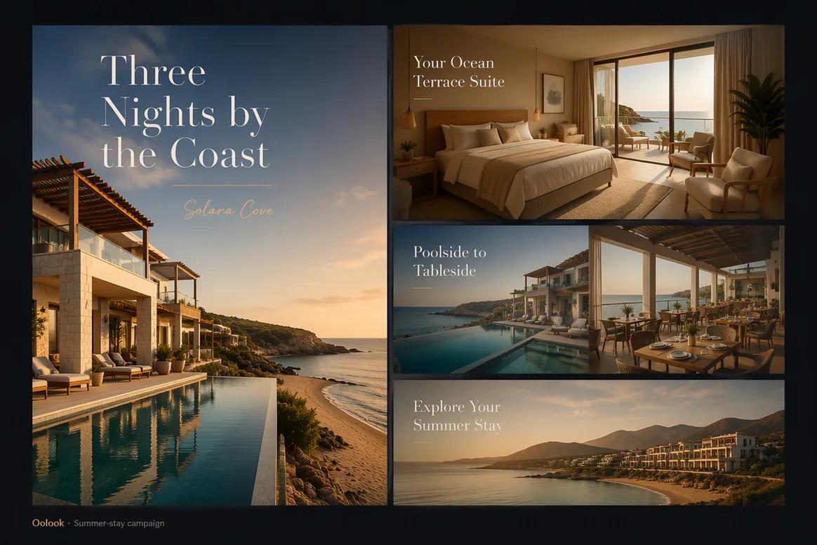 Oolook displaying a coordinated hotel summer stay campaign