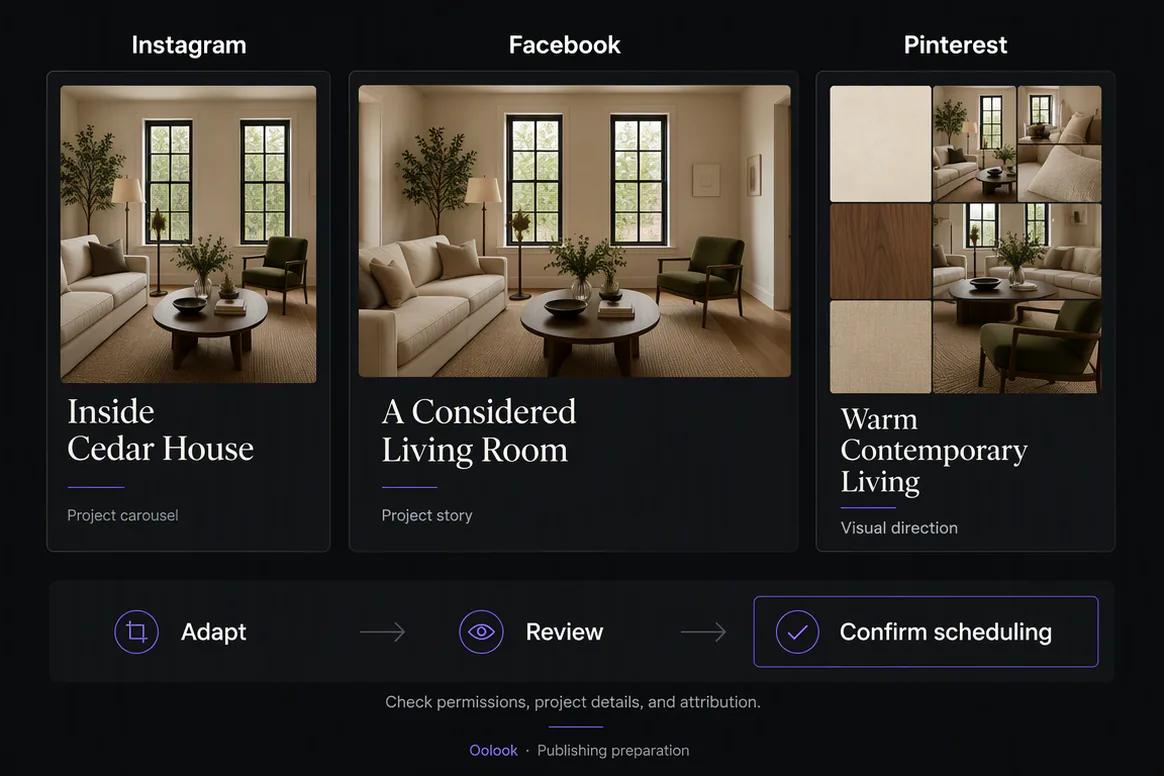Interior design campaign adapted for social publishing and SEO