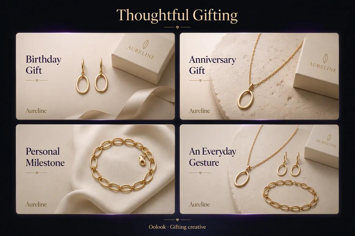 Oolook displaying a jewelry gifting guide using approved products