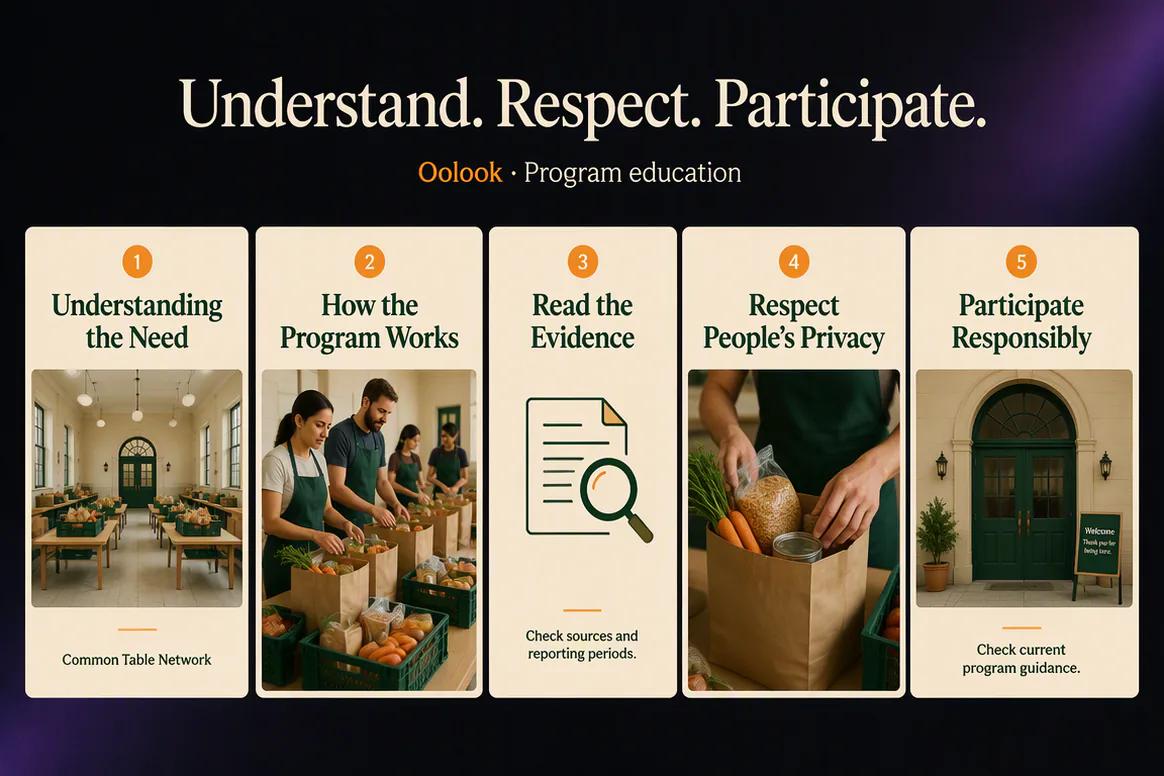 Oolook displaying a nonprofit program education carousel