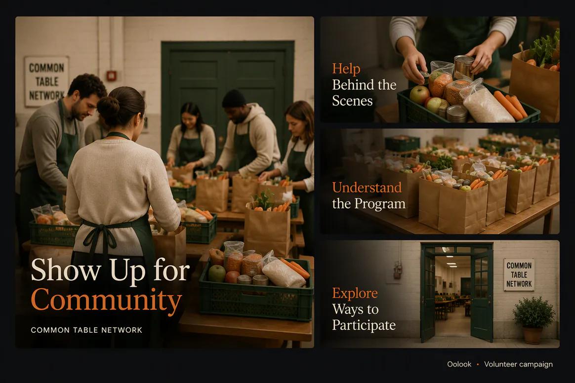 Oolook displaying a coordinated nonprofit volunteer campaign