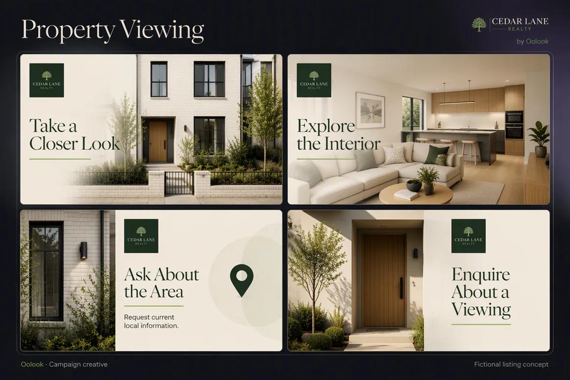 Oolook displaying a coordinated property viewing campaign