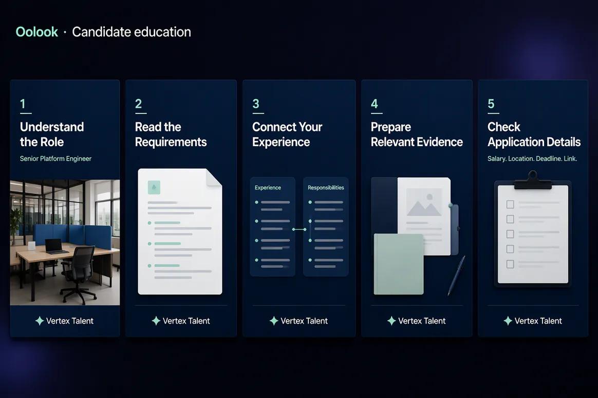 Oolook displaying a recruitment candidate education carousel