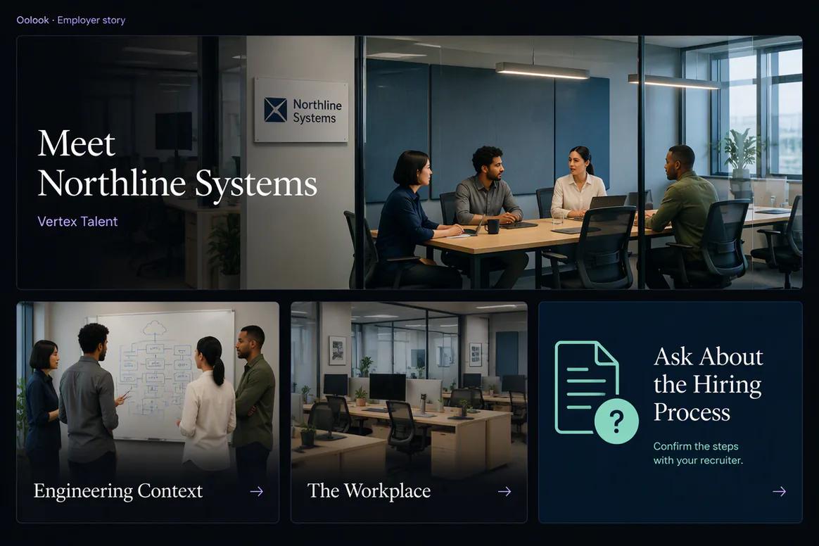 Oolook displaying an approved recruitment employer story