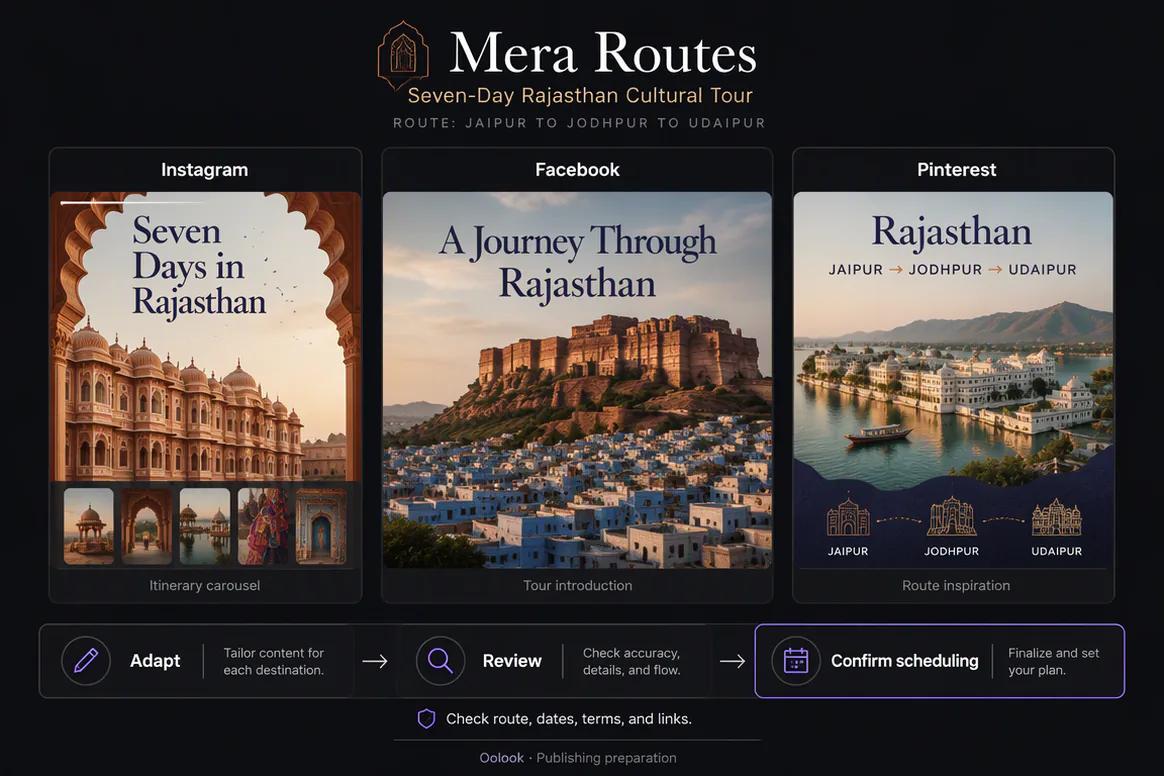 Travel campaign adapted for social publishing and SEO content