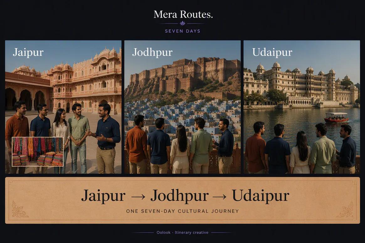 Oolook displaying a Rajasthan itinerary content campaign