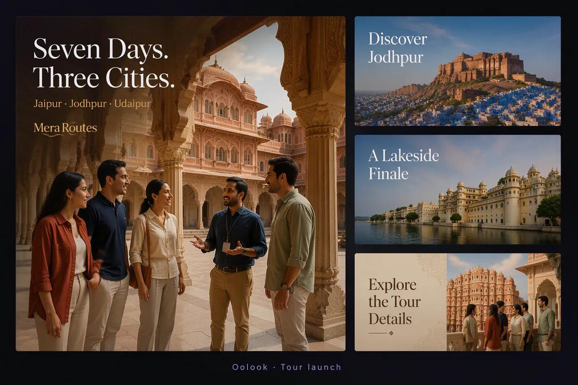 Oolook displaying a coordinated Rajasthan cultural tour campaign