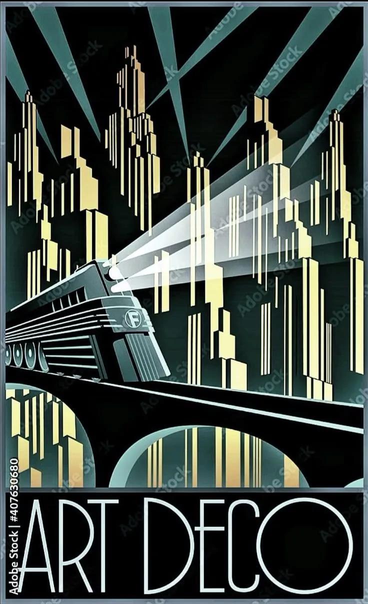 Art Deco example showing a editorial composition