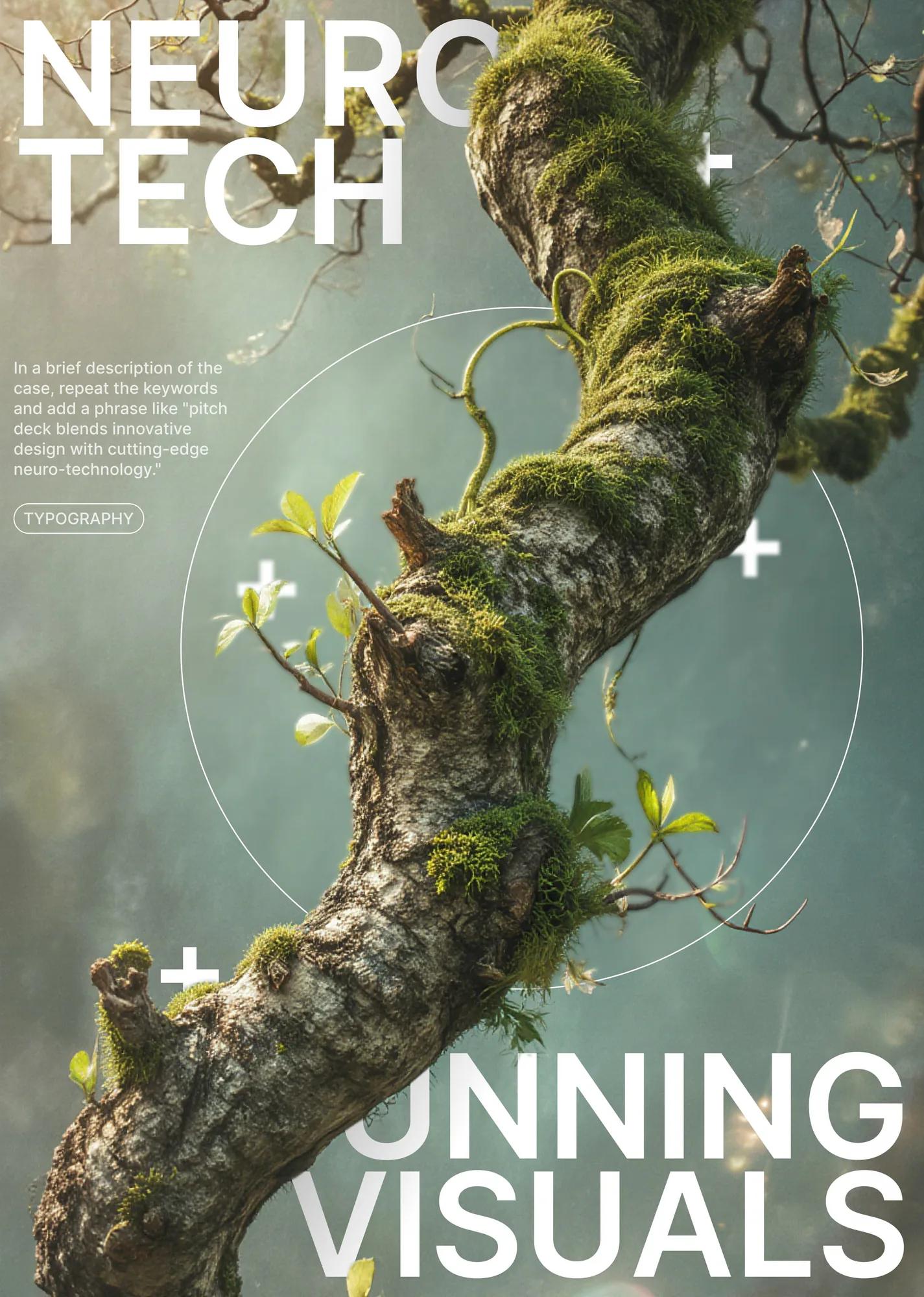 Biophilic example showing a website or presentation visual
