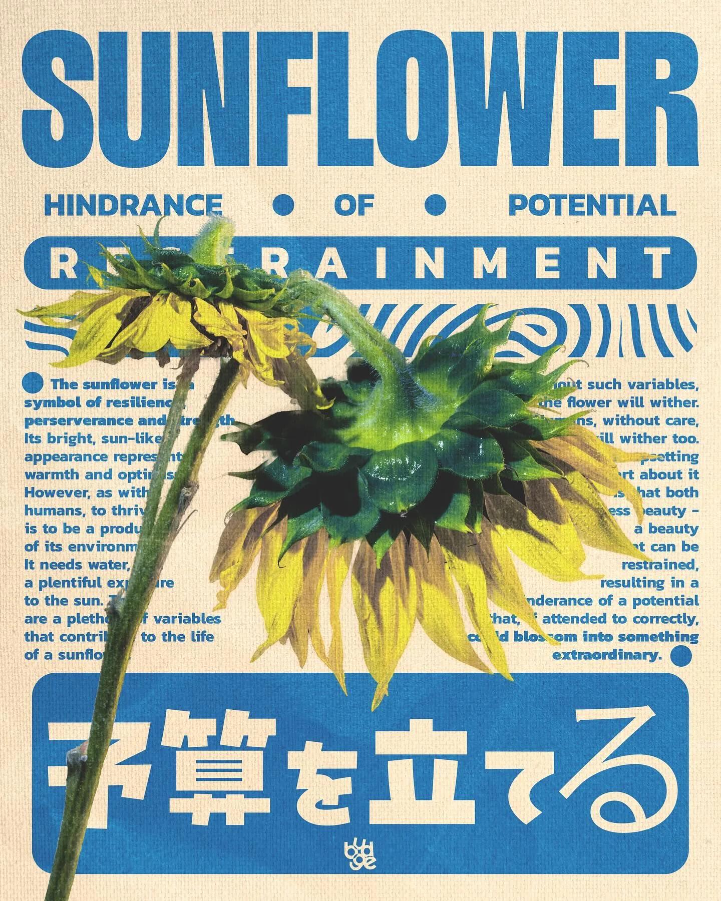 Botanical example showing a editorial composition
