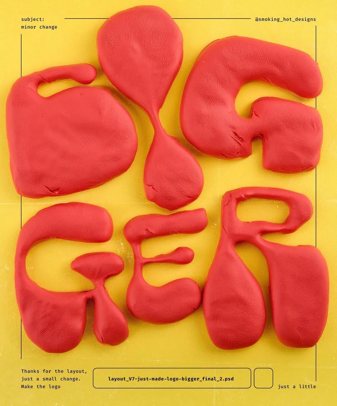 Claymorphism example showing a editorial composition