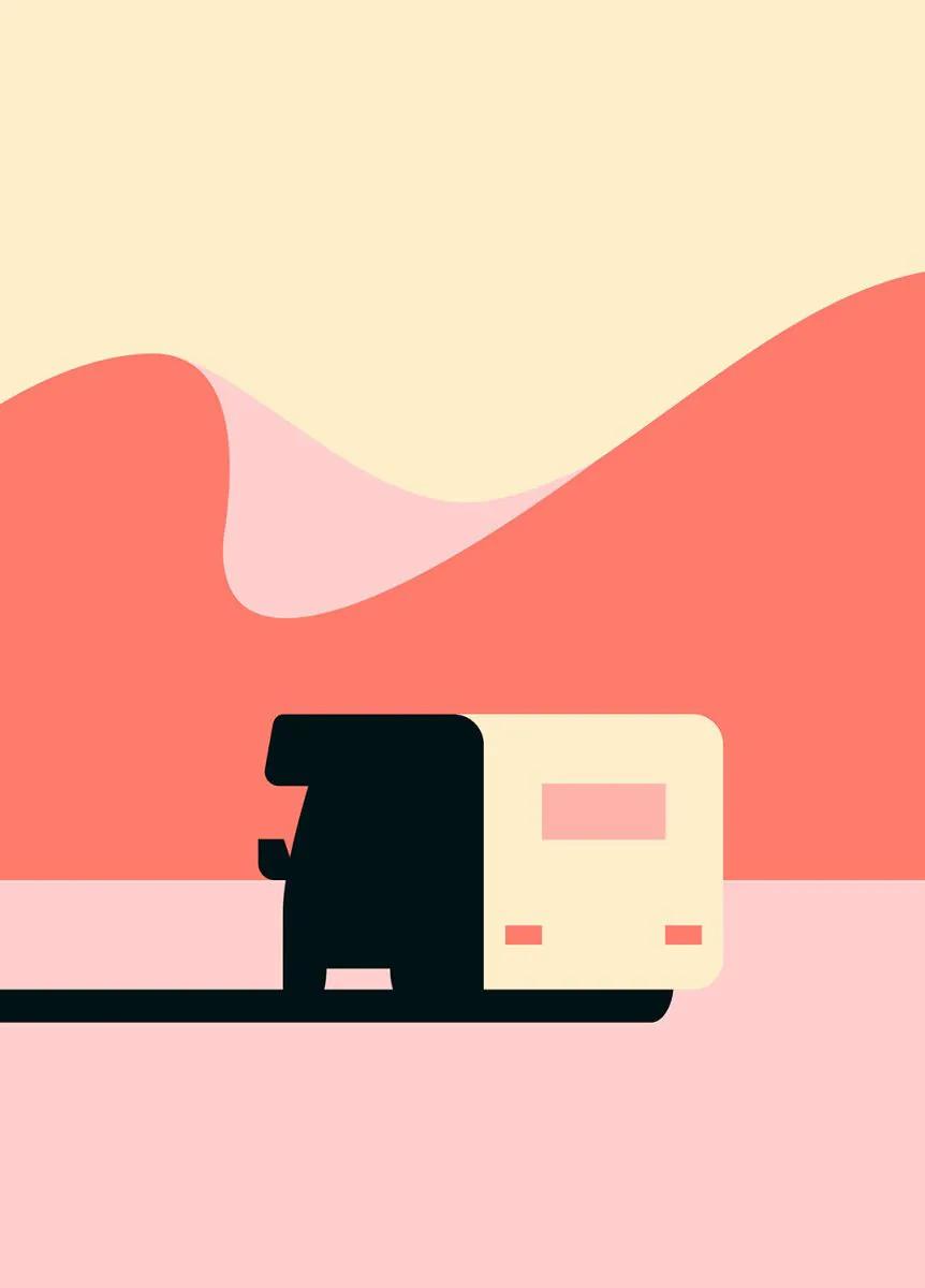 Flat Illustration example showing a editorial composition