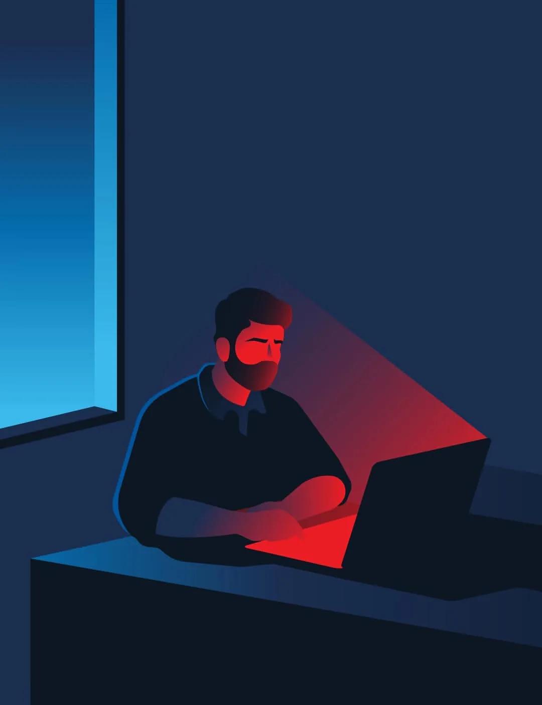 Flat Illustration example showing a website or presentation visual