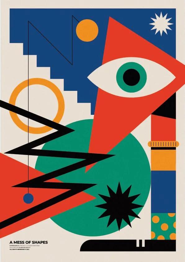 Geometric Modernism example showing a people or portrait