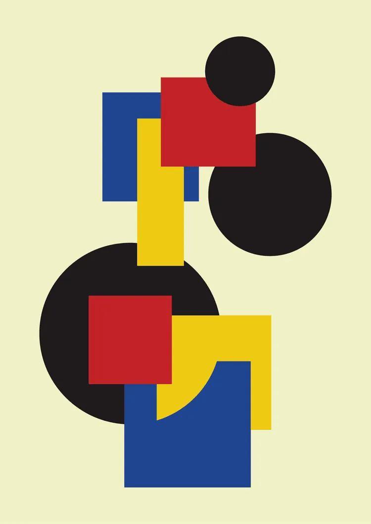 Geometric Modernism example showing a editorial composition