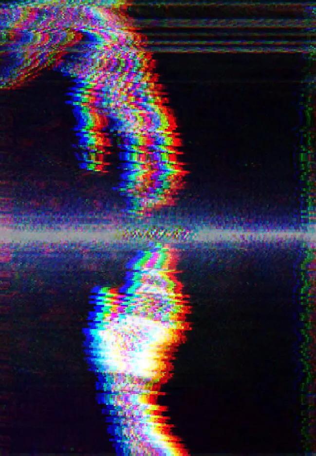 Glitch Art example showing a social media creative