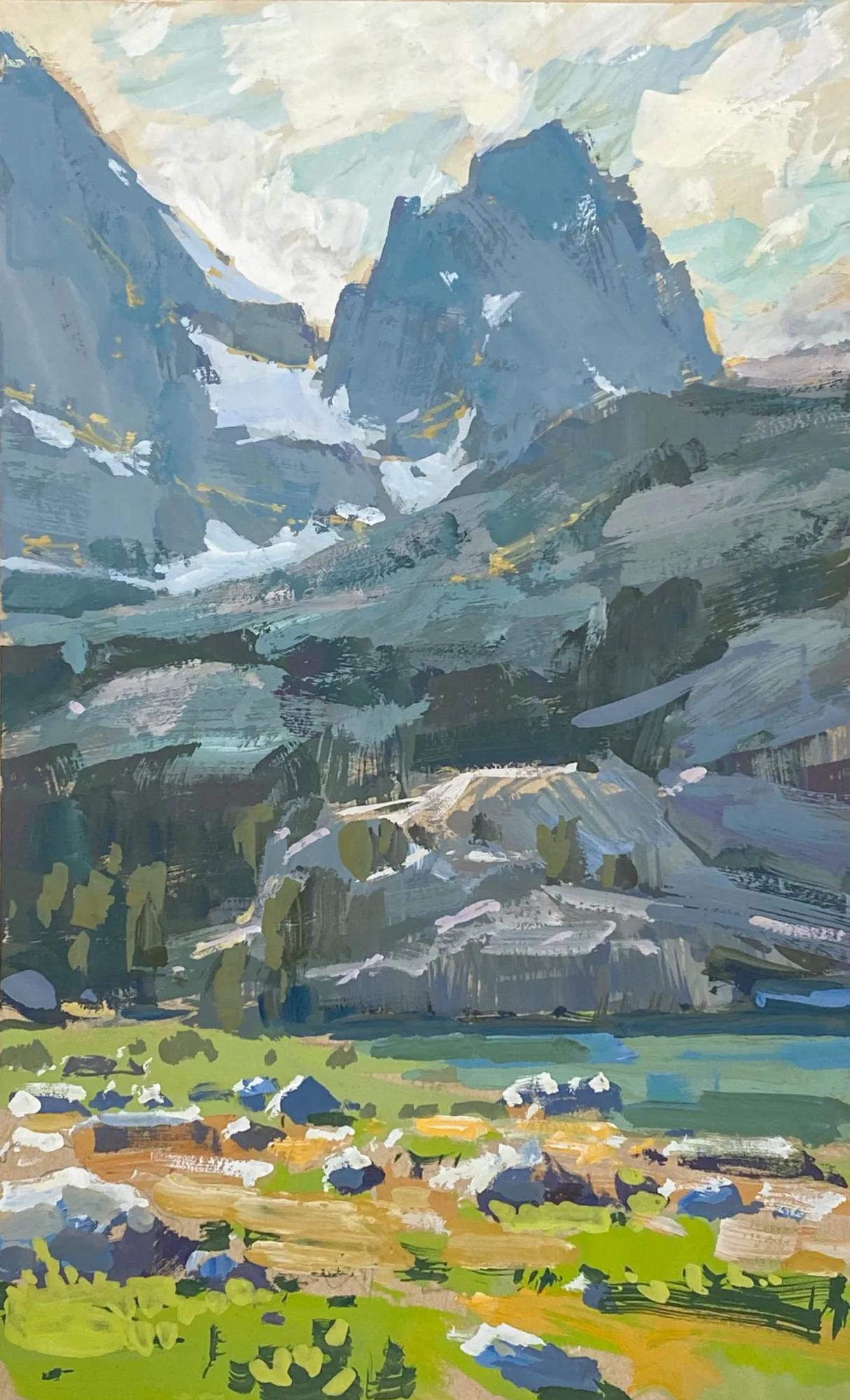 Gouache example showing a editorial composition
