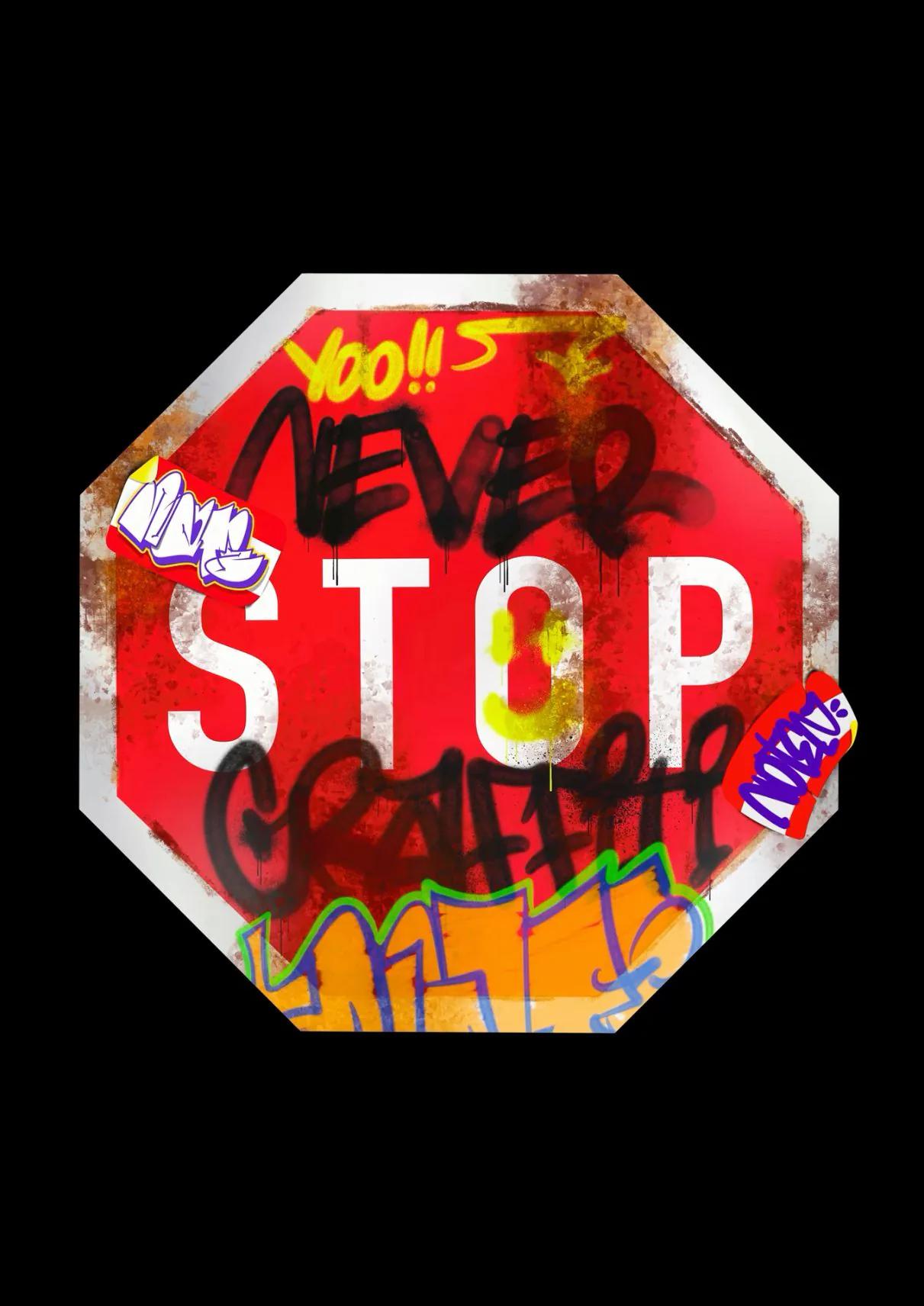 Graffiti example showing a editorial composition