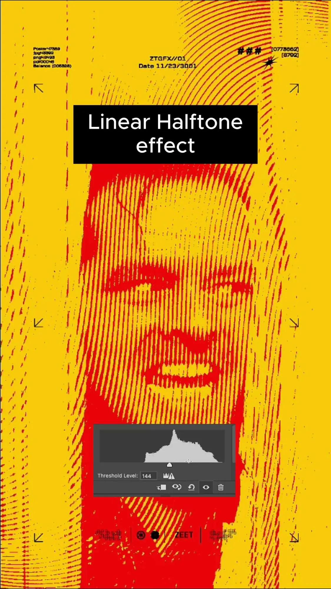 Halftone example showing a editorial composition