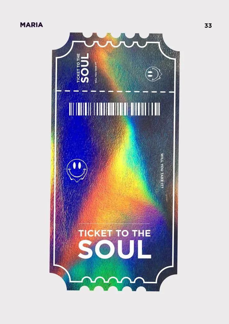 Holographic example showing a editorial composition