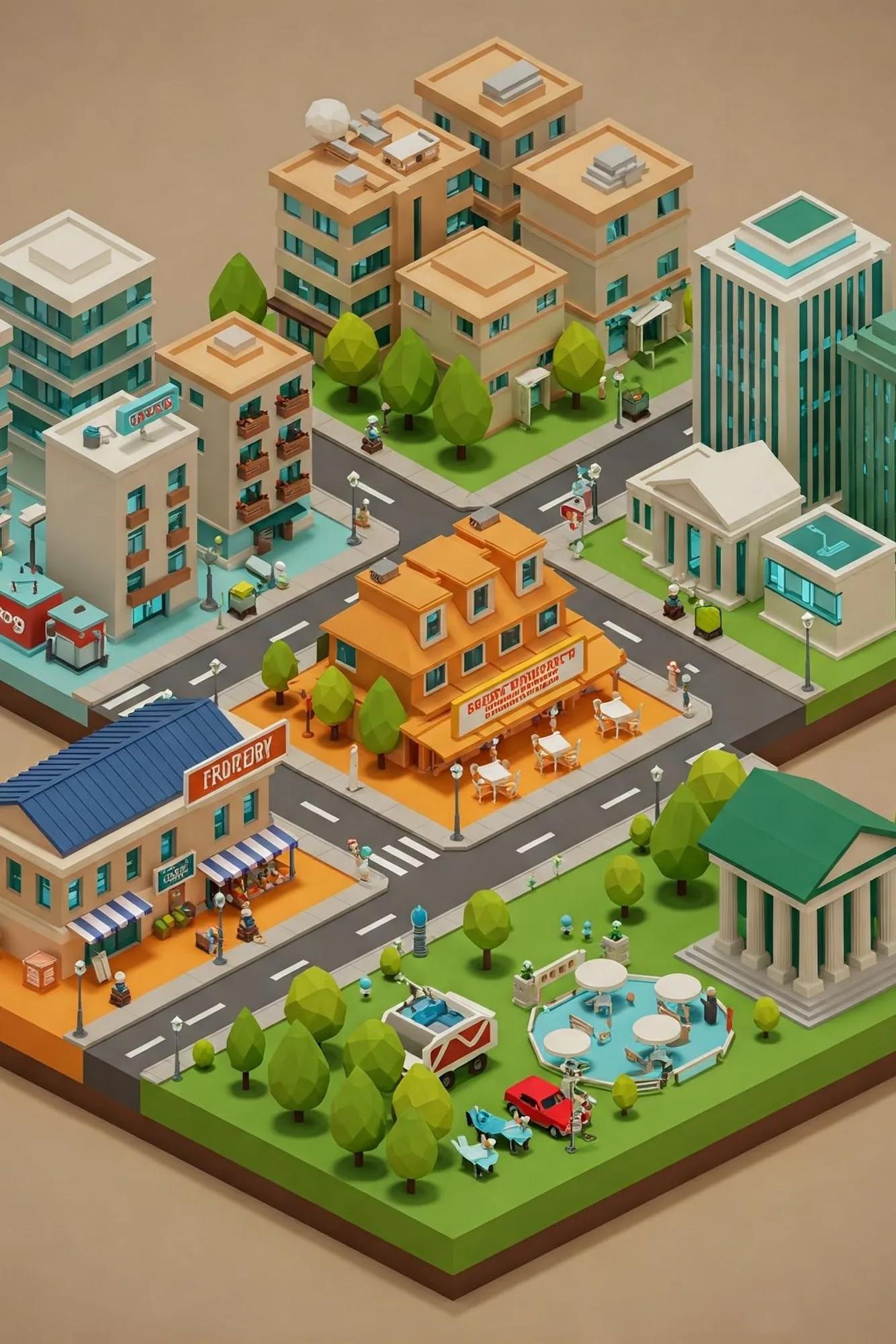 Isometric 3D example showing a brand campaign