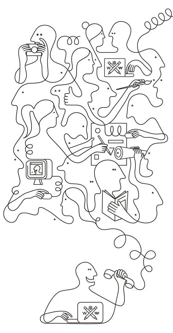 Line Art example showing a brand campaign