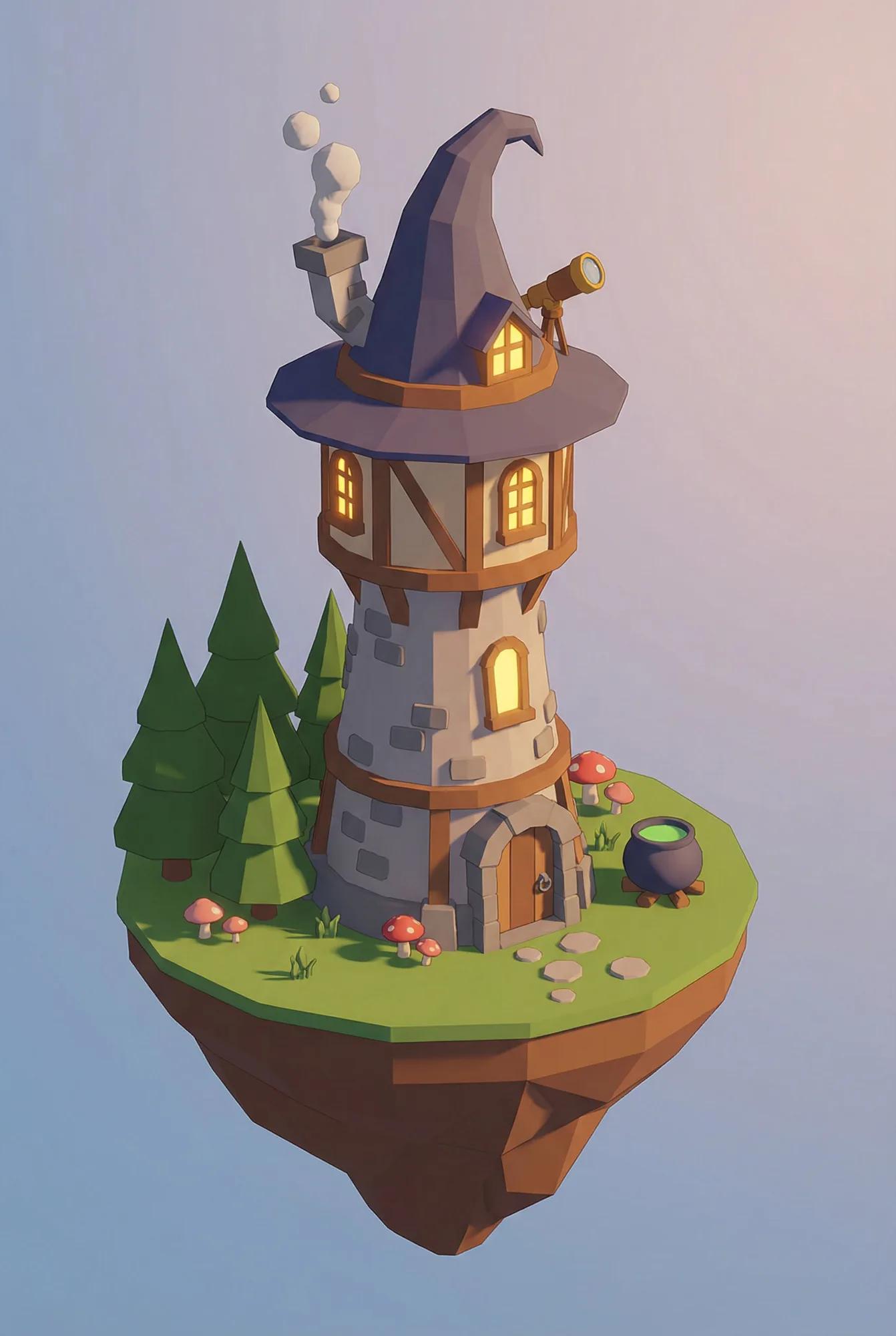 Low Poly example showing a people or portrait