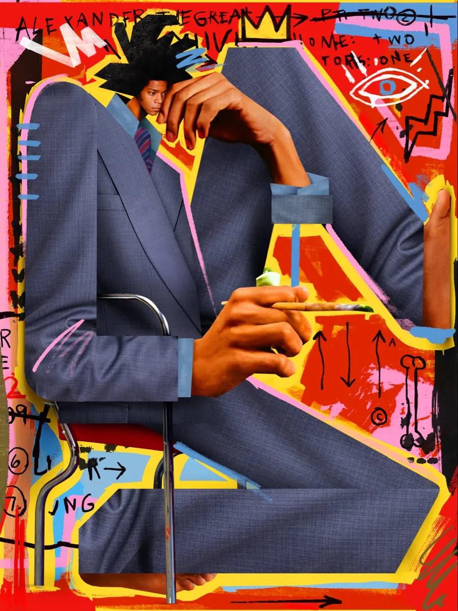 Memphis Design example showing a product advertisement