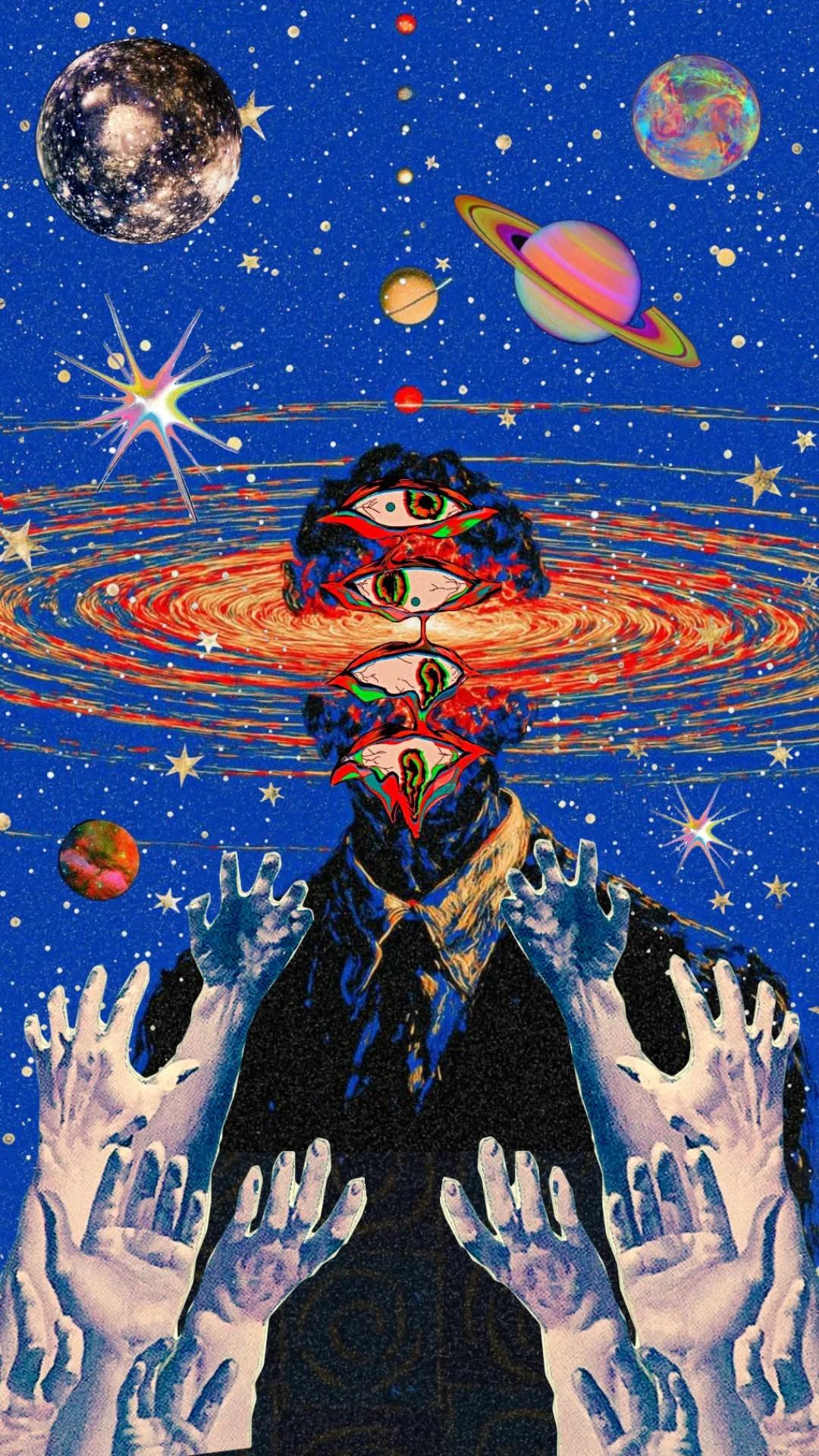 Psychedelic example showing a product advertisement