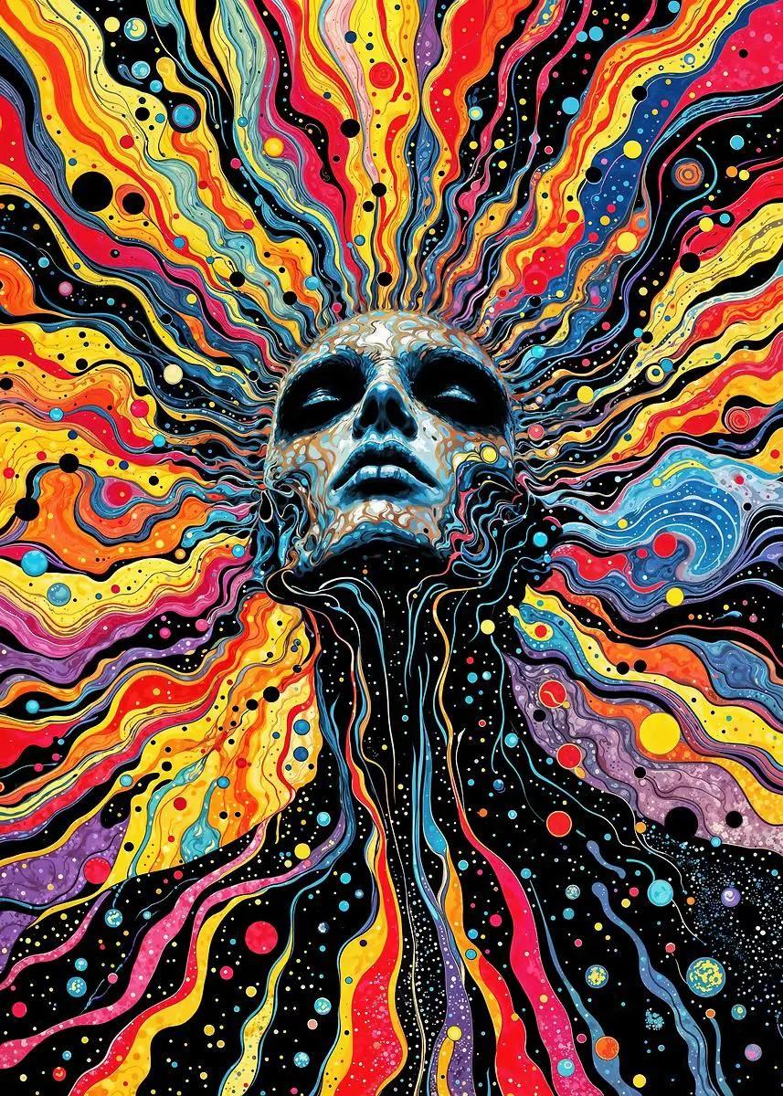 Psychedelic example showing a people or portrait