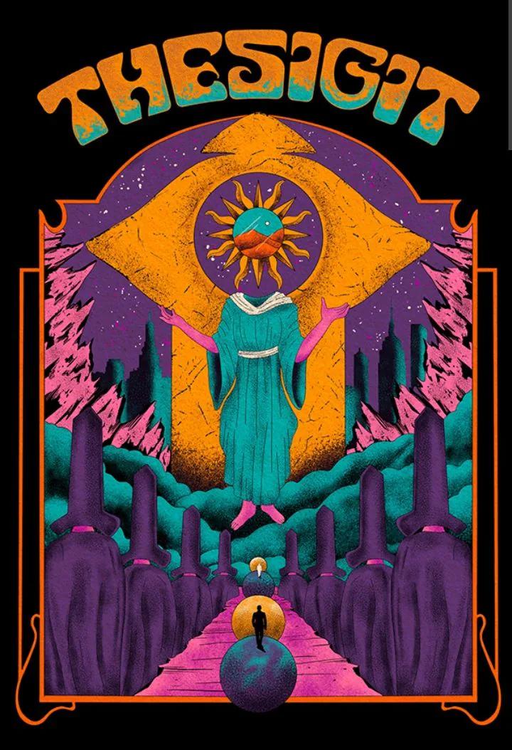 Psychedelic example showing a social media creative