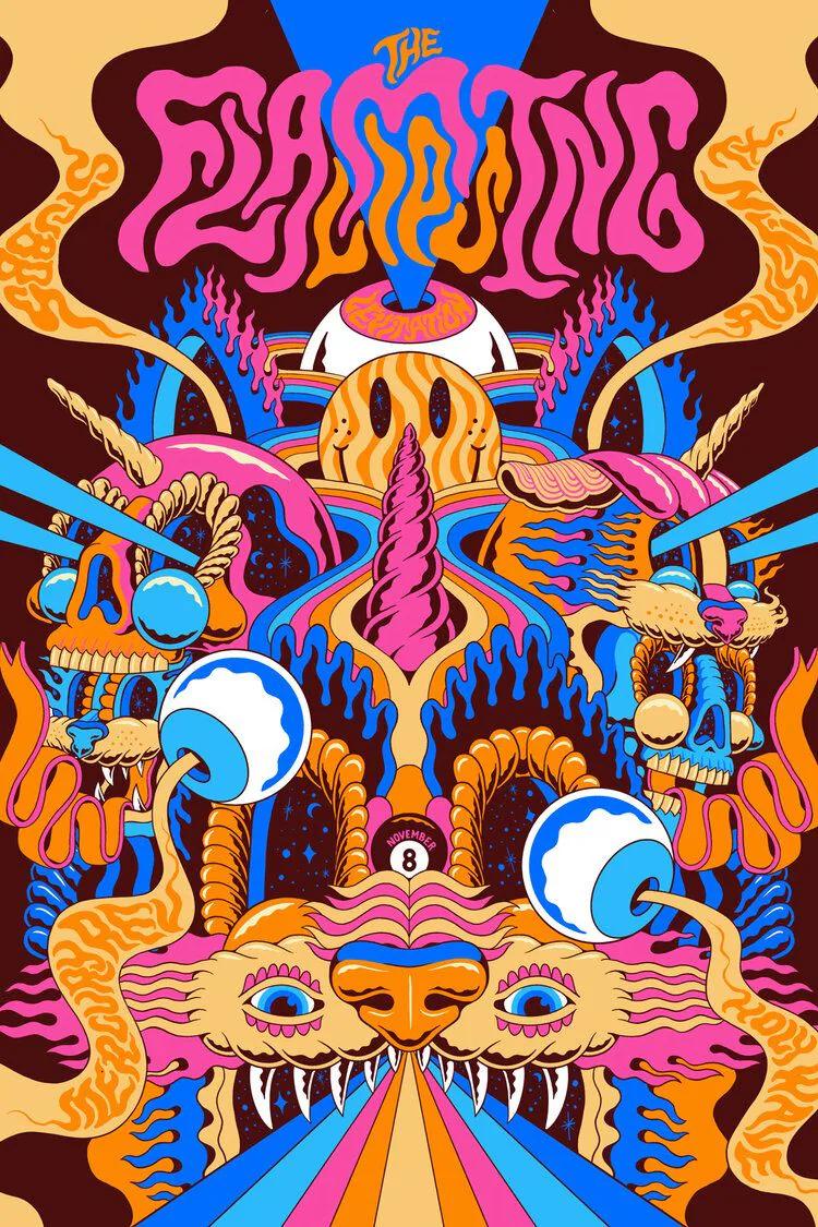 Psychedelic example showing a website or presentation visual