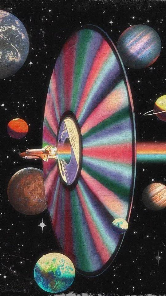 Retro Futurism example showing a editorial composition