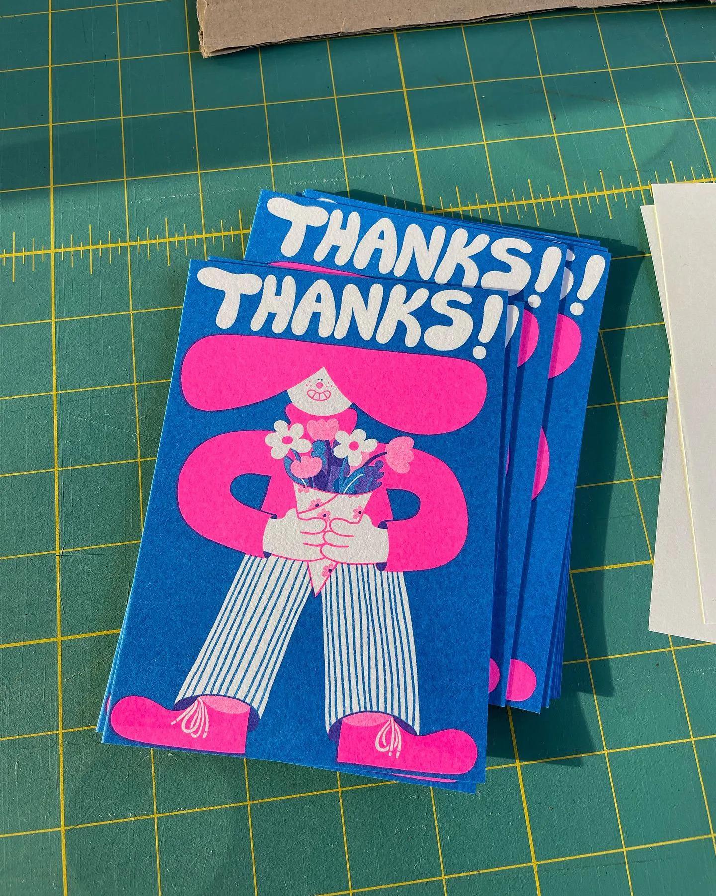Risograph example showing a editorial composition